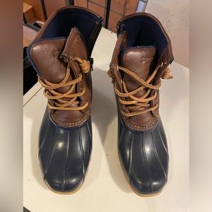 Girls Sperry Saltwater Duck Booties size 4 in Navy